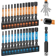 25Pcs Allen Wrench Drill Bit Set, 2" L Metric&SAE, S2 Alloy Steel