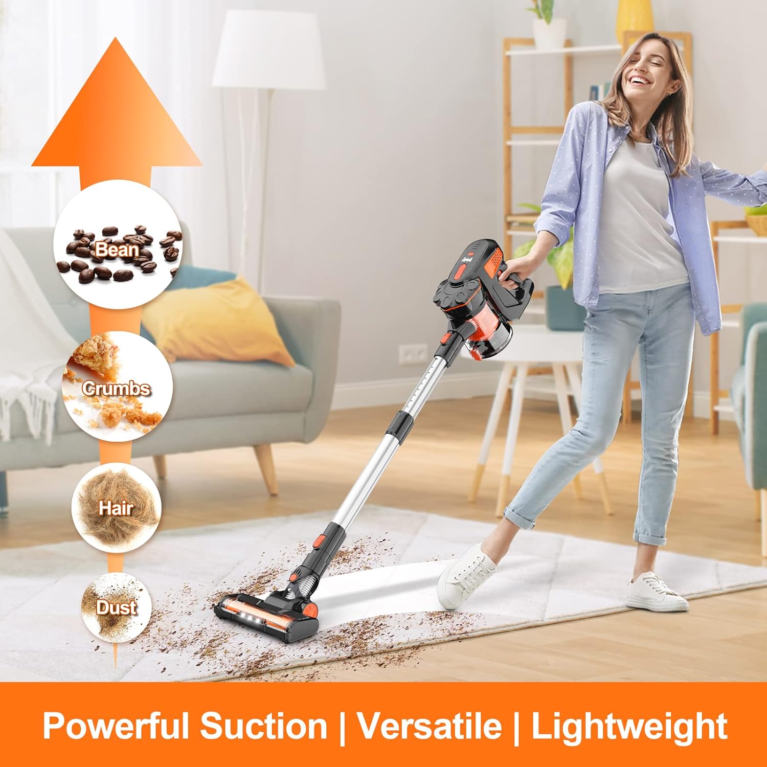 6-in-1 INSE Cordless Vacuum: Powerful, Lightweight, and Long-lasting for Home, Car, and Pet Hair