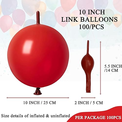 Miniatura 2 de Globo de enlace verde de 10 pulgadas, 100 globos de enlace rápido para decoración de fiestas