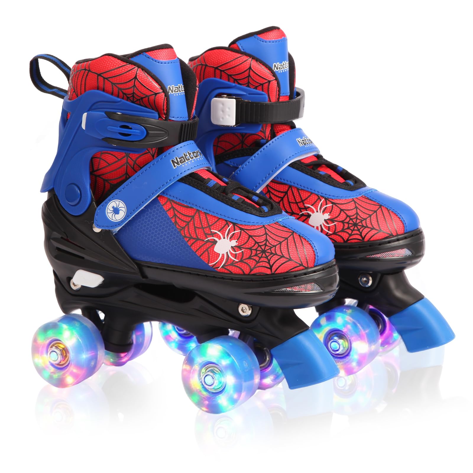 Pattini a rotelle Nattork, pattini a rotelle regolabili in 4 misure, con ruote luminose, per sport indoor e outdoor