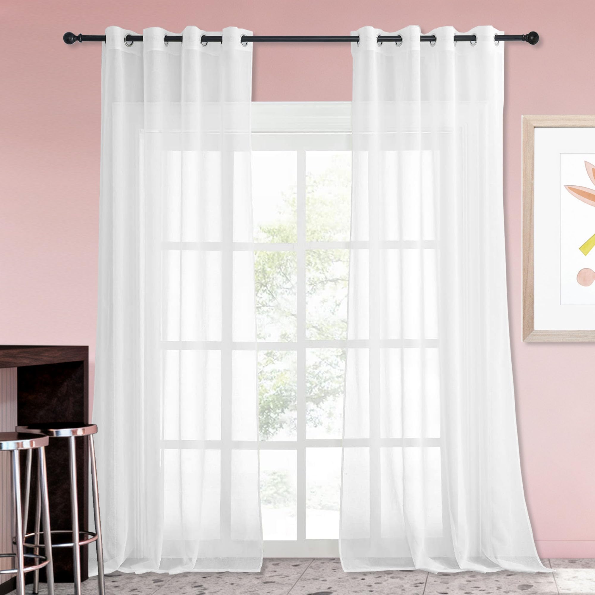 Voilage semi transparent blanc pour illuminer le salon et la chambre