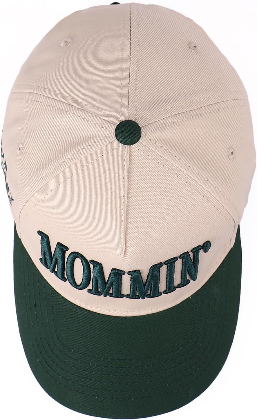 Vintage Two-Tone Trucker Hat Adjustable Baseball Cap with Mommin Embroidery Ponytail Fit Unisex Outdoor Casual Headwear - Image 3