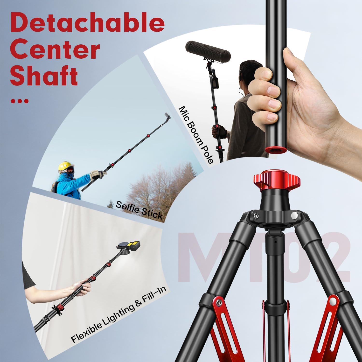 FreeSea MT-02A Photography Light Stand, Outdoor Portable Aluminum Tripod image 3