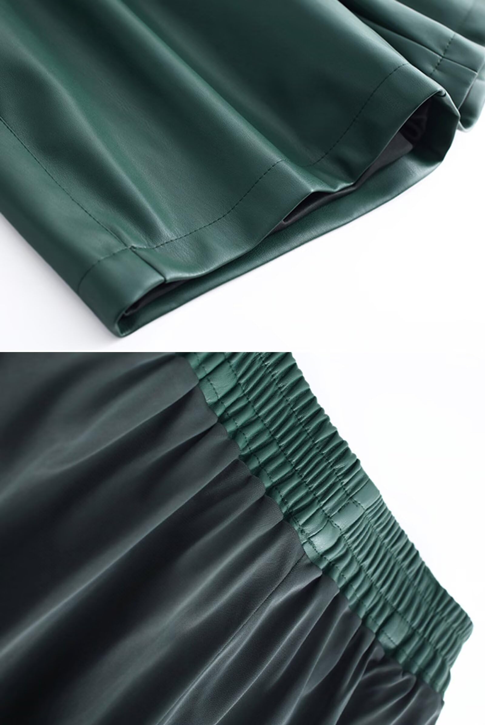 HNVAVQ Pantalones Cortos de Cuero Mujer Short de Cuero Cintura Alta Elegante