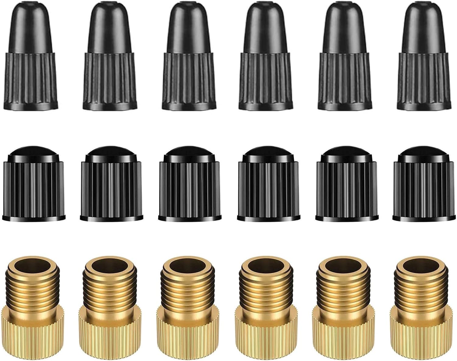 Presta Valve Adapter, Tire Valve Caps, 6 Pcs Presta Valve, for Convert