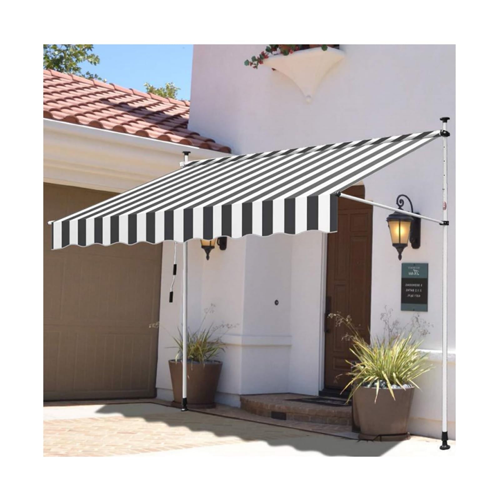Toldo retráctil plegable de aluminio 4m para sol en patio