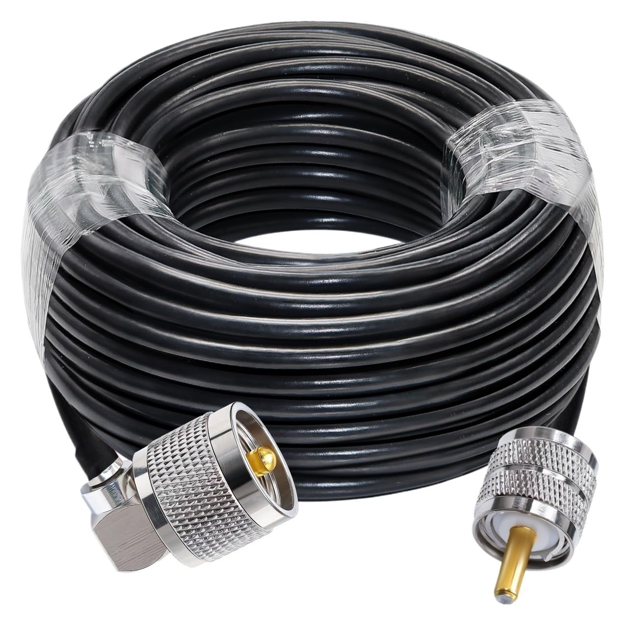 LIHUA RG58 Kabel UHF PL259 męski an/te/na wtyczka do UHF męski kabel koncentryczny pod kątem prostym SO239 W/i/Fi an/te/na przedłużacz 20 cm 40 m (35 m)