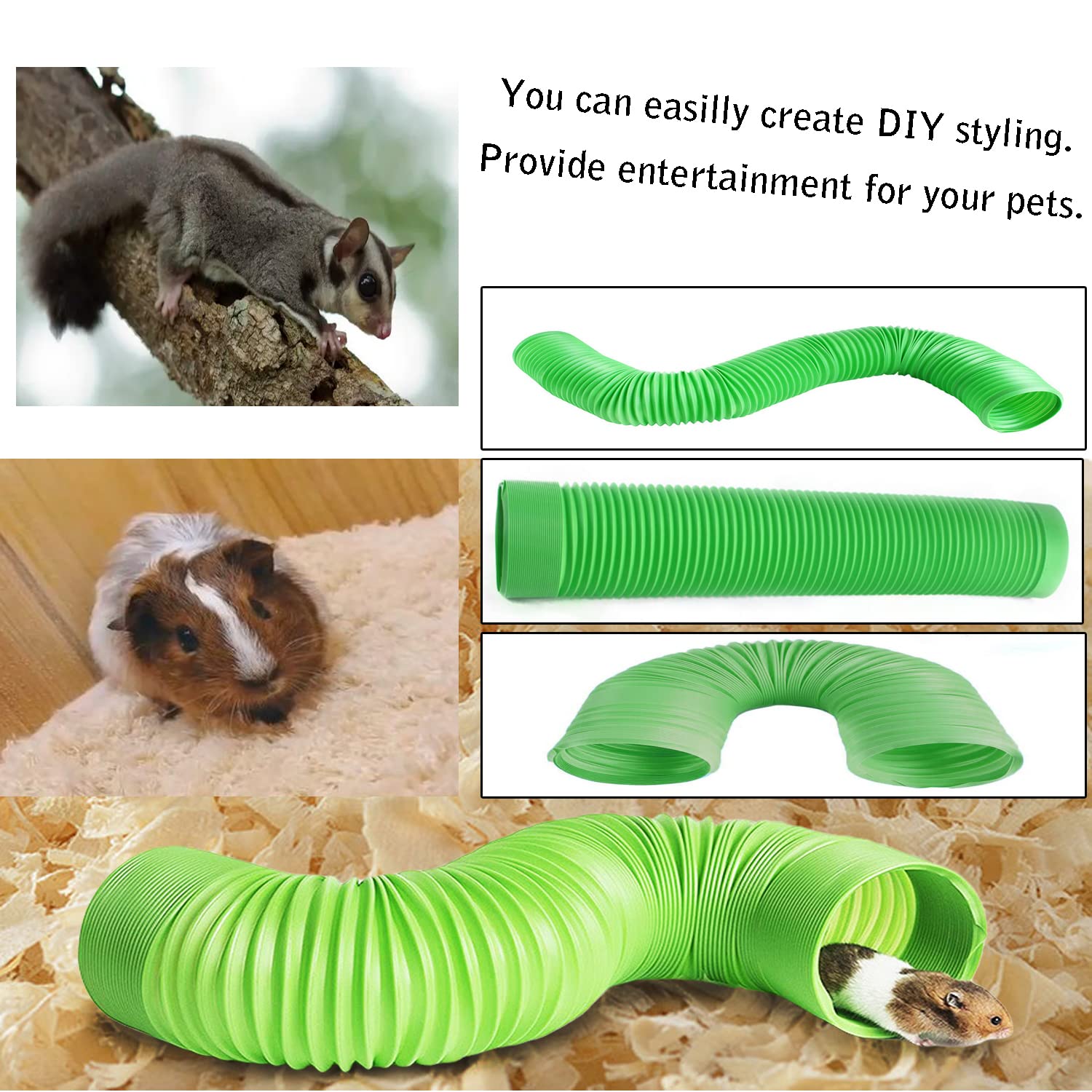 Blue Dream Island Small Animal Play Tunnel Funny Toys Hamster Tube Tunnel Exercising Training Hideout Tunnels for Guinea Pig Rats_Blue(Aperture Diameter:10cm) - Image 3