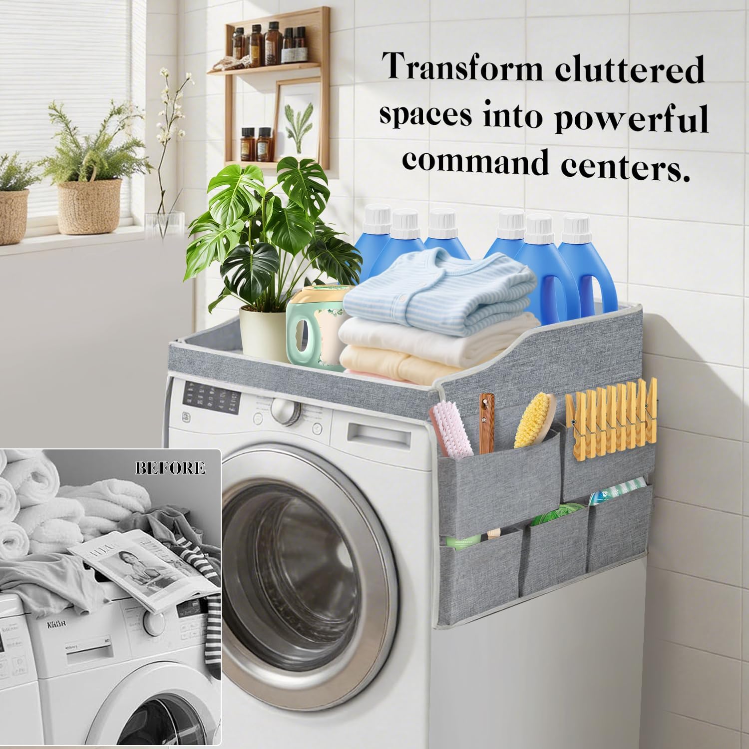 Washer Dryer Countertop with Shelf Laundry Topper for Washer and Dryer Countertop Cover Universal Front Load Machine for Laundry Room Organization
