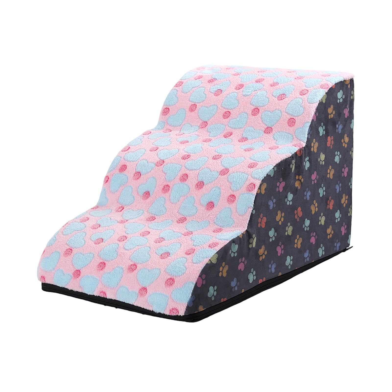 Escalier pour chien en mousse rose de 38 cm de large taille S