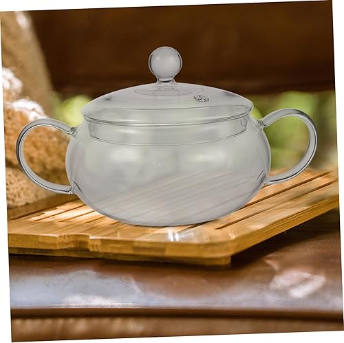 Miniatura 8 de Hemoton Olla de vidrio para cocinar tetera de vidrio, tetera de calefacción, tazón de comida Ramen, olla de calentamiento de leche, cuenco para
