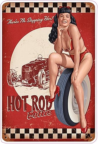 Hot Rod Pin Up Girl Decal 5" x 3" en los Estados Unidos