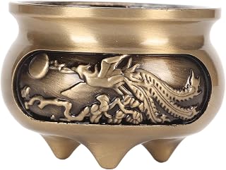 Incense Burner Holder, Mini Brass Incense Holder Chinese Bowl Burner Antique Decoration Censer for Incense Resins Cones Wax Melts Bronze
