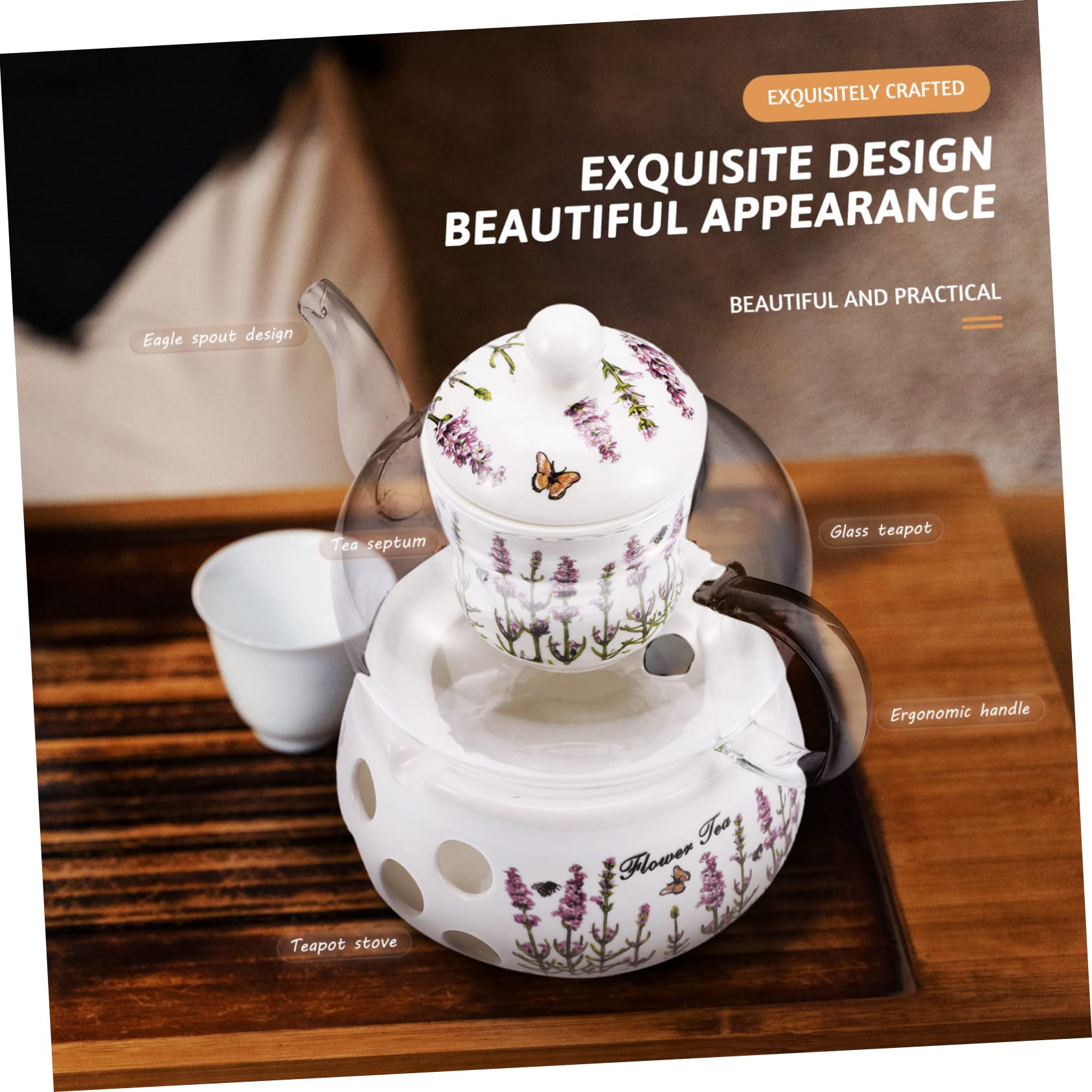 SHOWERORO Teiera Infusore Ceramico Bollitore Per Tè Sfuso Per Infusi E Tisane Set Da Ufficio Con Colino