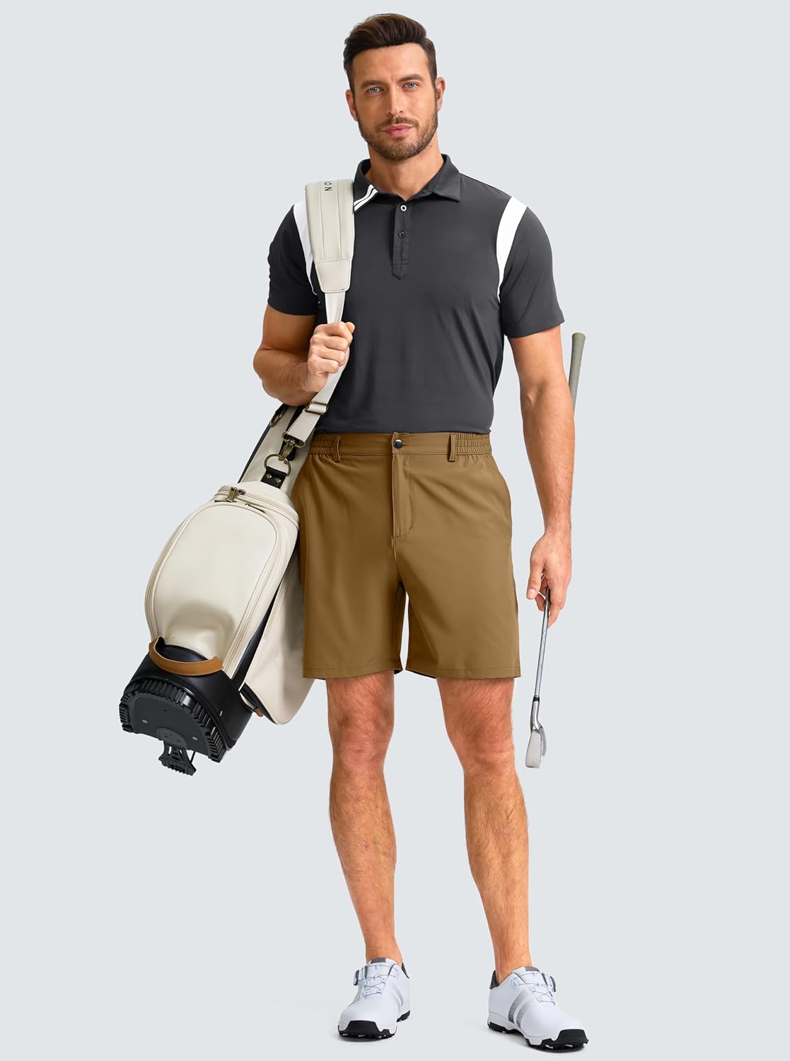 G Gradual Men's Casual Shorts 7" Lightweight Golf Shorts for Men Stretch with 3 Pockets Quick Dry Breathable Work Shorts