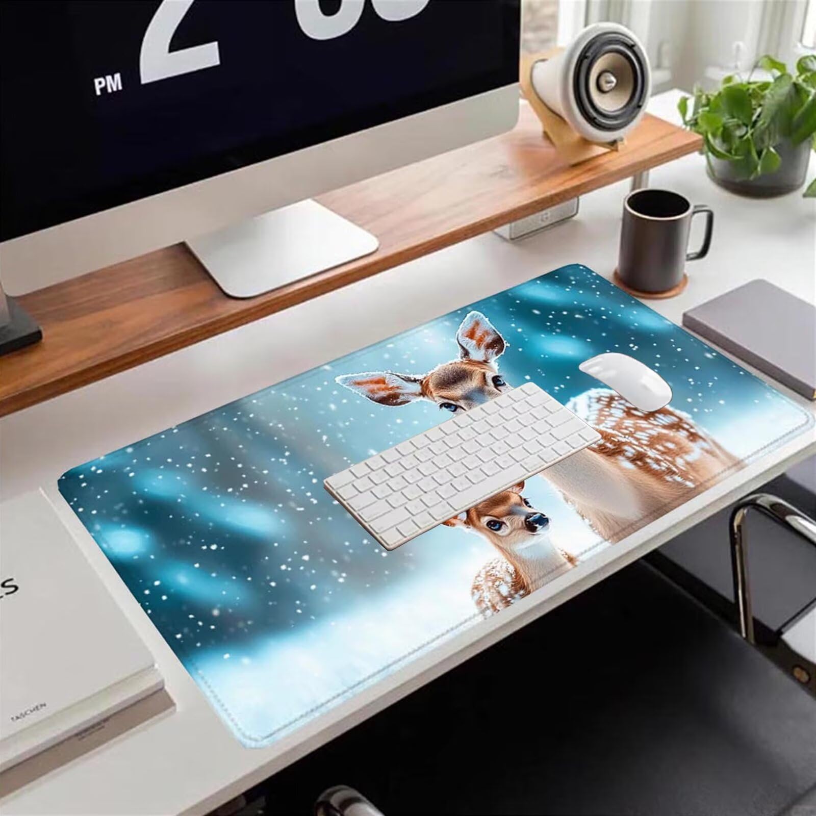 Gamingowa podkładka pod mysz 1200 x 600 x 3 mm, XXL, wodoszczelna, odporna na ścieranie, z przyszytymi krawędziami, niebieska, podkładka na biurko, poprawia prędkość i precyzję, do komputera, laptopa