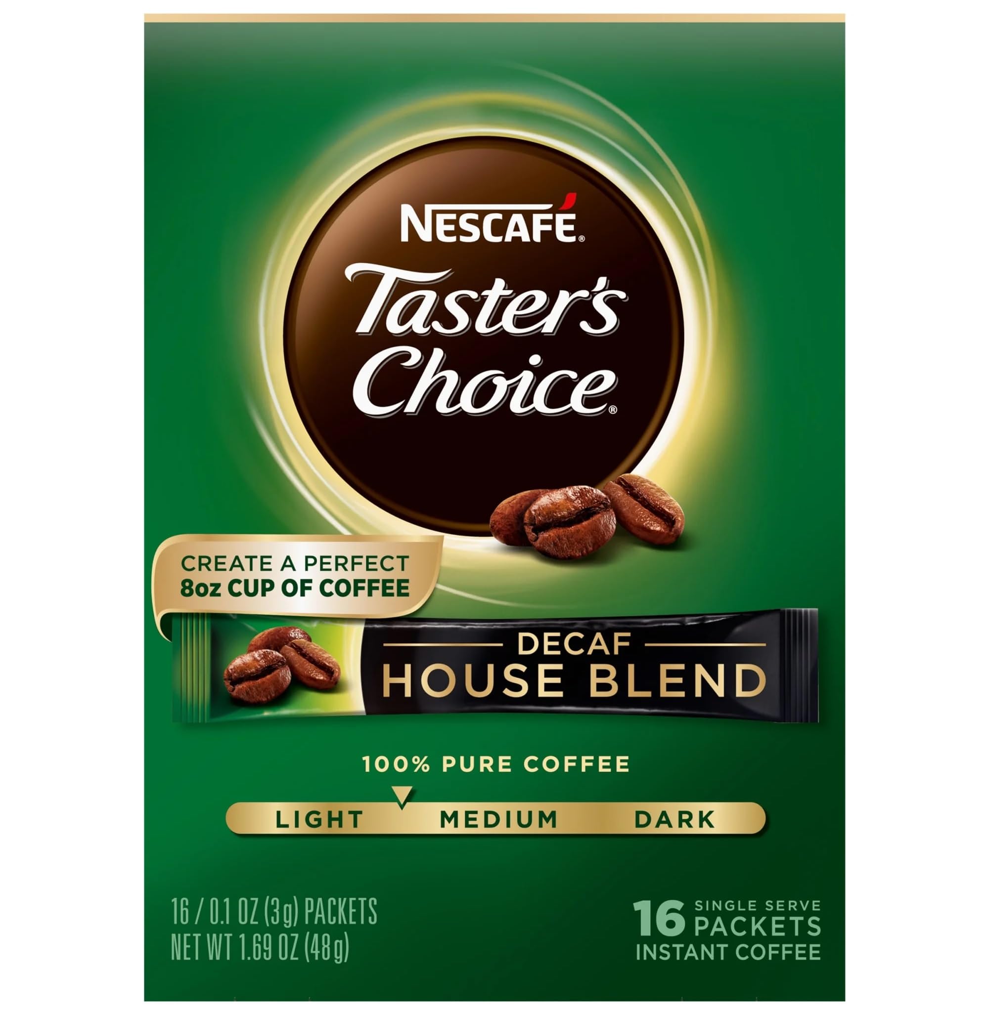 Taster's Choice Decaf Instant Coffee, House Blend, 16 Count