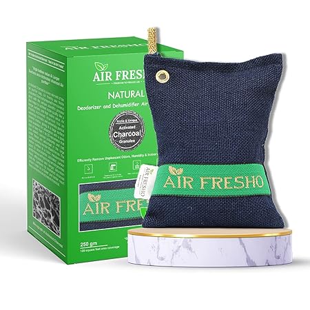 Air Fresho Non-Electric Organic Advanced Charcoal Air Purifier Bag (250 Grams, Blue )