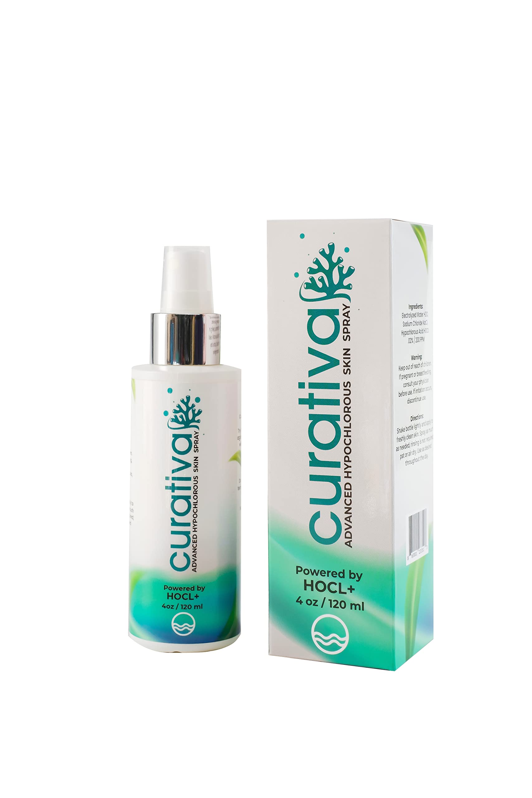 ​Curativa Bay 0.02% Hypochlorous Skin Spray – 4 oz – Organic, Vegan, Hypoallergenic Ingredients – Made in USA