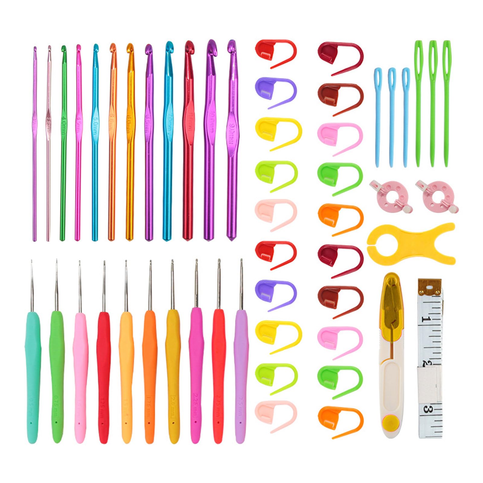 Juego de ganchos de ganchillo para adultos, kit de herramientas de ganchillo para niños, kit de herramientas de tejer para principiantes con estuche