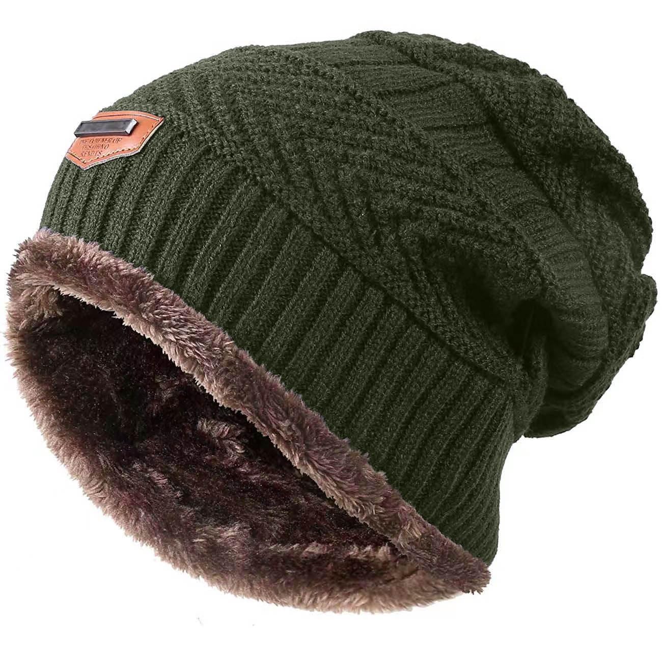 Winter Beanie Hat for Boys Girls (5-14 Years) Slouchy Beanie Windproof Warm Knit Kids Skull Cap