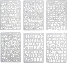 6Pcs Reusable English Letter Template Plastic Alphabet Calligraphy Template for Crafts, Crafts, Spraying, Painting, Drawing, Journal, Album, 26 x 18 cm
