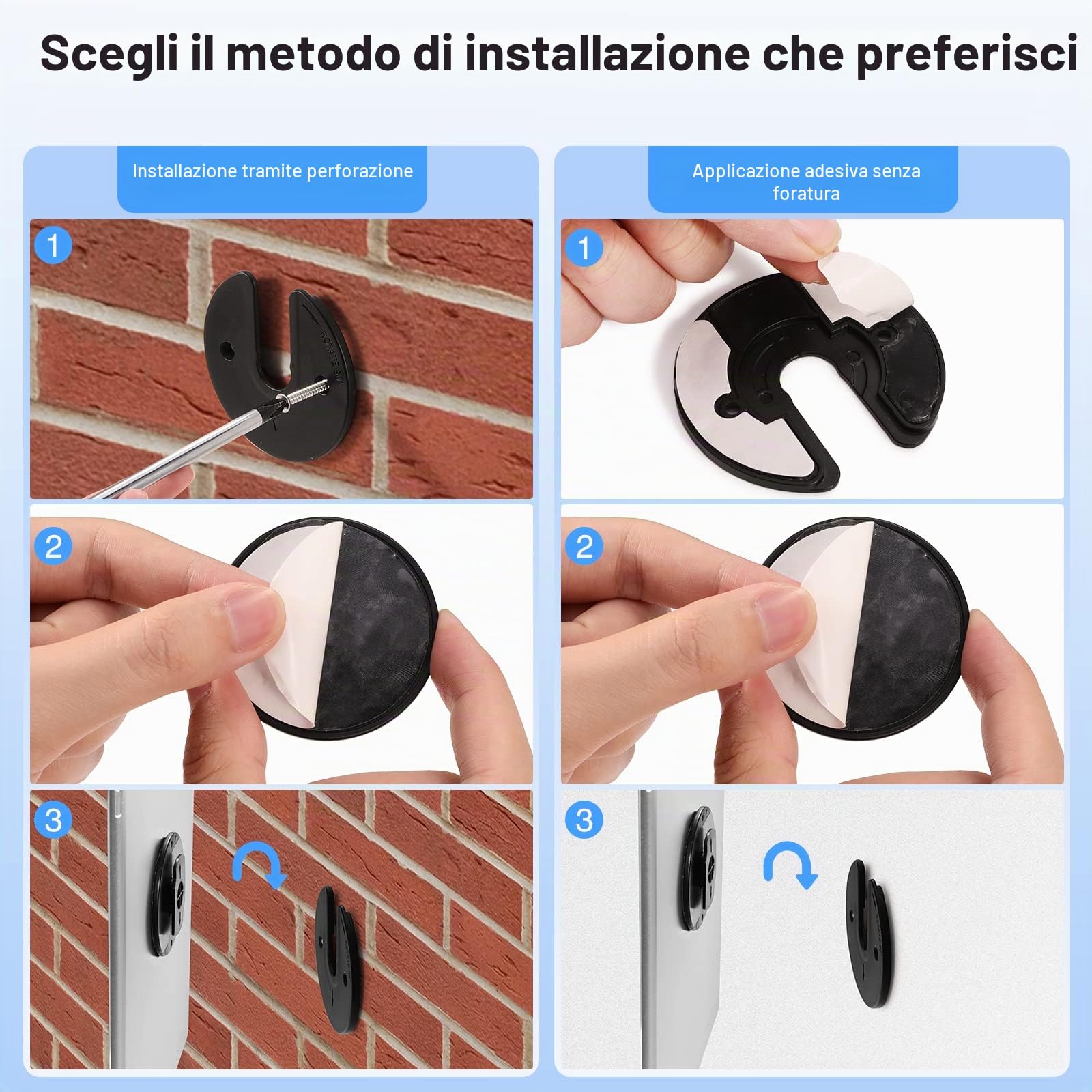 MoKo 2 Pezzi Supporto da Parete per Tablet Regolabile 90° Nero