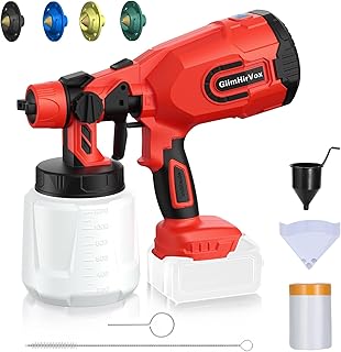 Cordless Paint Sprayer for Milwaukee M18 18V Battery,Electric Spray Paint Gun for House,4 Copper Nozzles, Paint Spray Gun with Power Display, Paint Sprayers for Home Interior and Exterior