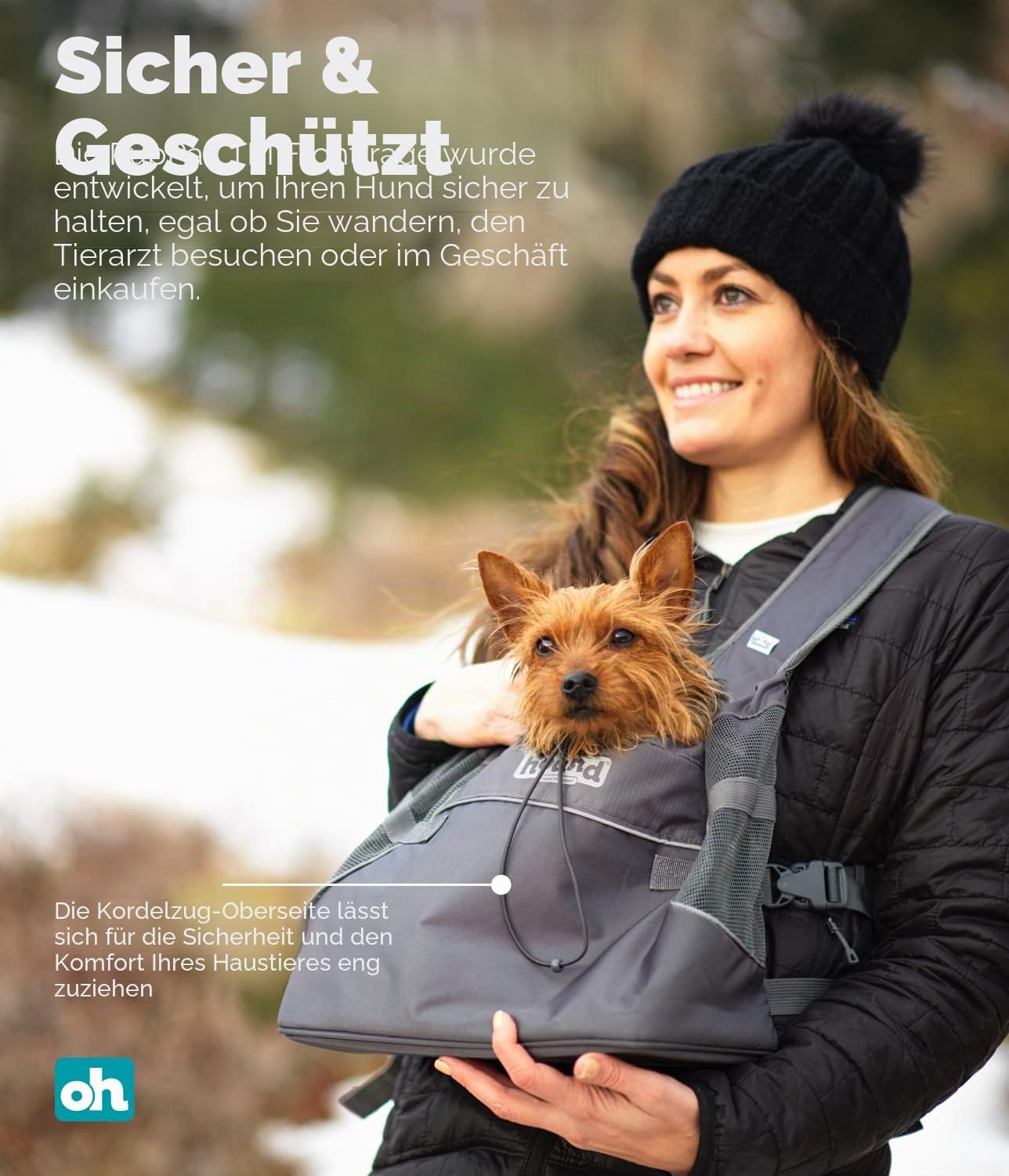 Outward Hound PupPak Tragetasche für Hunde, Größe S, Grau