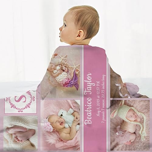 Miniatura 9 de Manta de bebé personalizada para niños y niñas, mantas de bebé unisex personalizadas con nombre e imagen, regalos para recién nacido, nueva mamá,