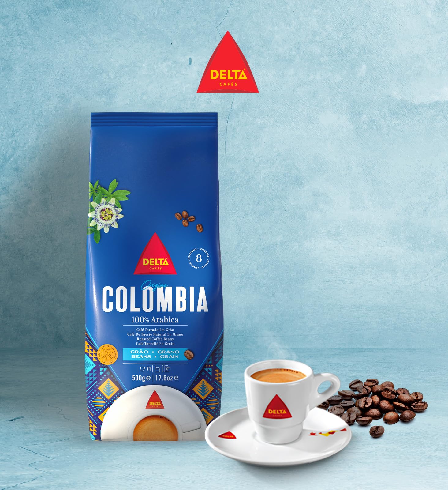 Delta Cafés Origen Colombia - Café en Grano - Notas Suaves y Aterciopeladas con Leves Matices Cítricos - 500 g