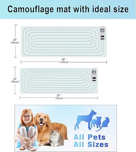 Miniatura 6 de SEERWAY Scat - Alfombrilla de choque para mascotas mejorada de 2 piezas (48 x 20 pulgadas + 30 x 16 pulgadas), almohadillas de choque para perros y