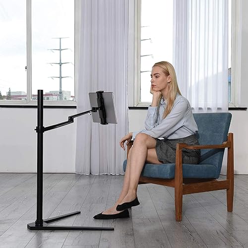 Miniatura 6 de Soporte para tablet para cama, soporte para tableta de altura ajustable, diseño giratorio de 360 grados, construcción duradera de alta calidad,