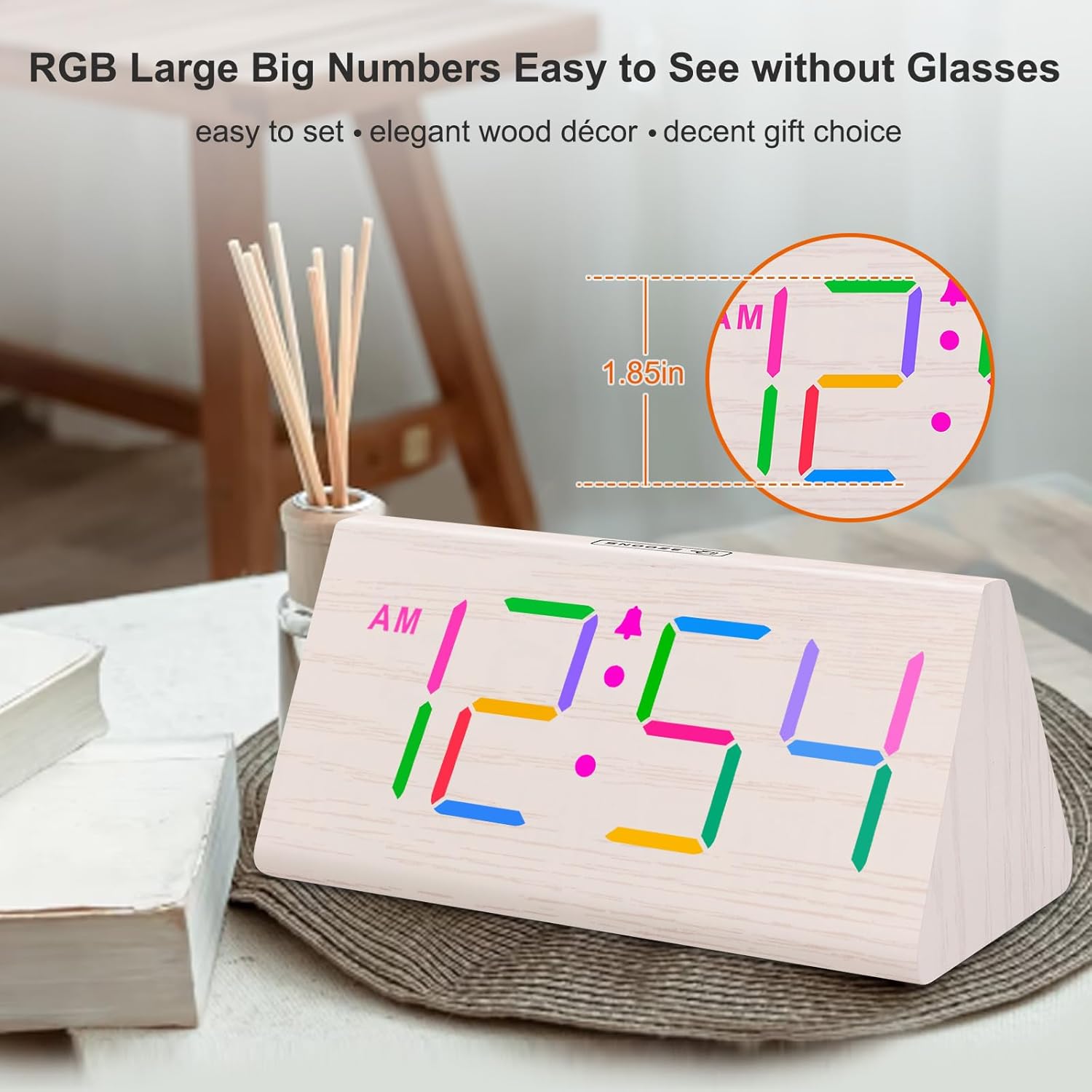 Rise and Shine with the DreamSky Wooden Digital Alarm Clock: A Must-Have for Heavy Sleepers!