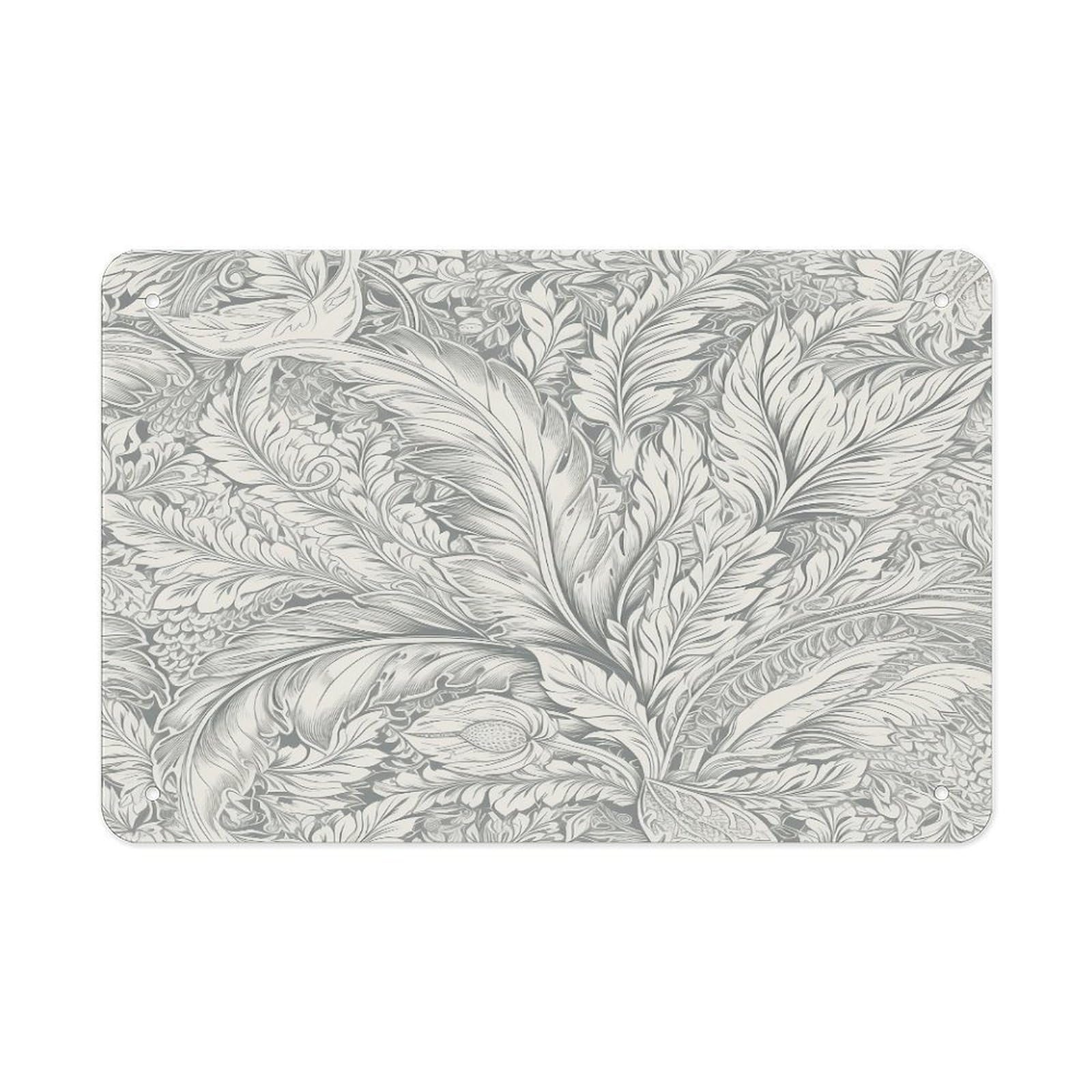 Fodpand Style Flower And Leaf Pattern Wall Art Metal Signs Tin Sign