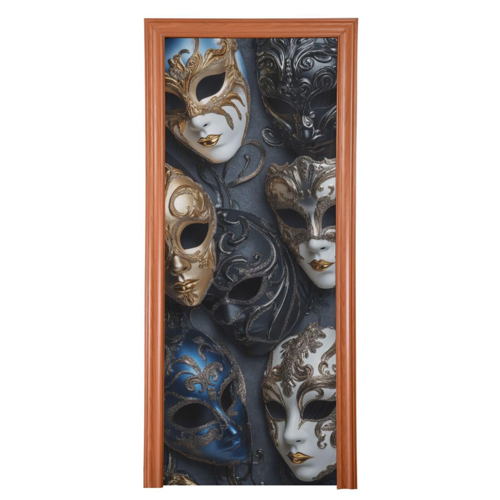 FLildon Mardi Gras Carnival Masks Door Cover Decoration, Party Accessory Porch Decor for Festive Ornament Room Door Covers 35 x 79 Inch