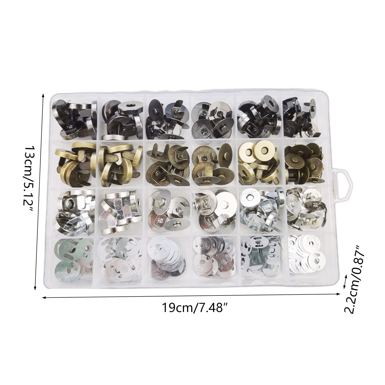 Generico 60 Set Bottoni magnetici da 18 mm e 14 mm per Cucire Borse