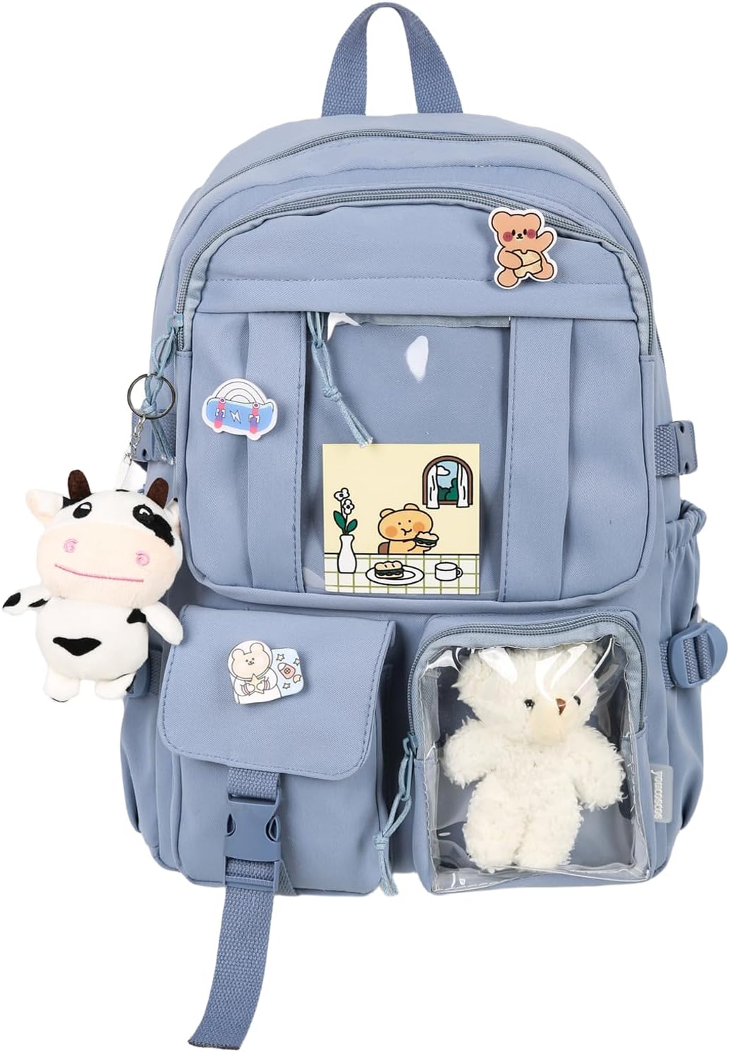 Girls Backpack Aesthetic Backpack Cute School Bag Bookbag with USB Charge Port Outdoor Daypack for Teen Girls