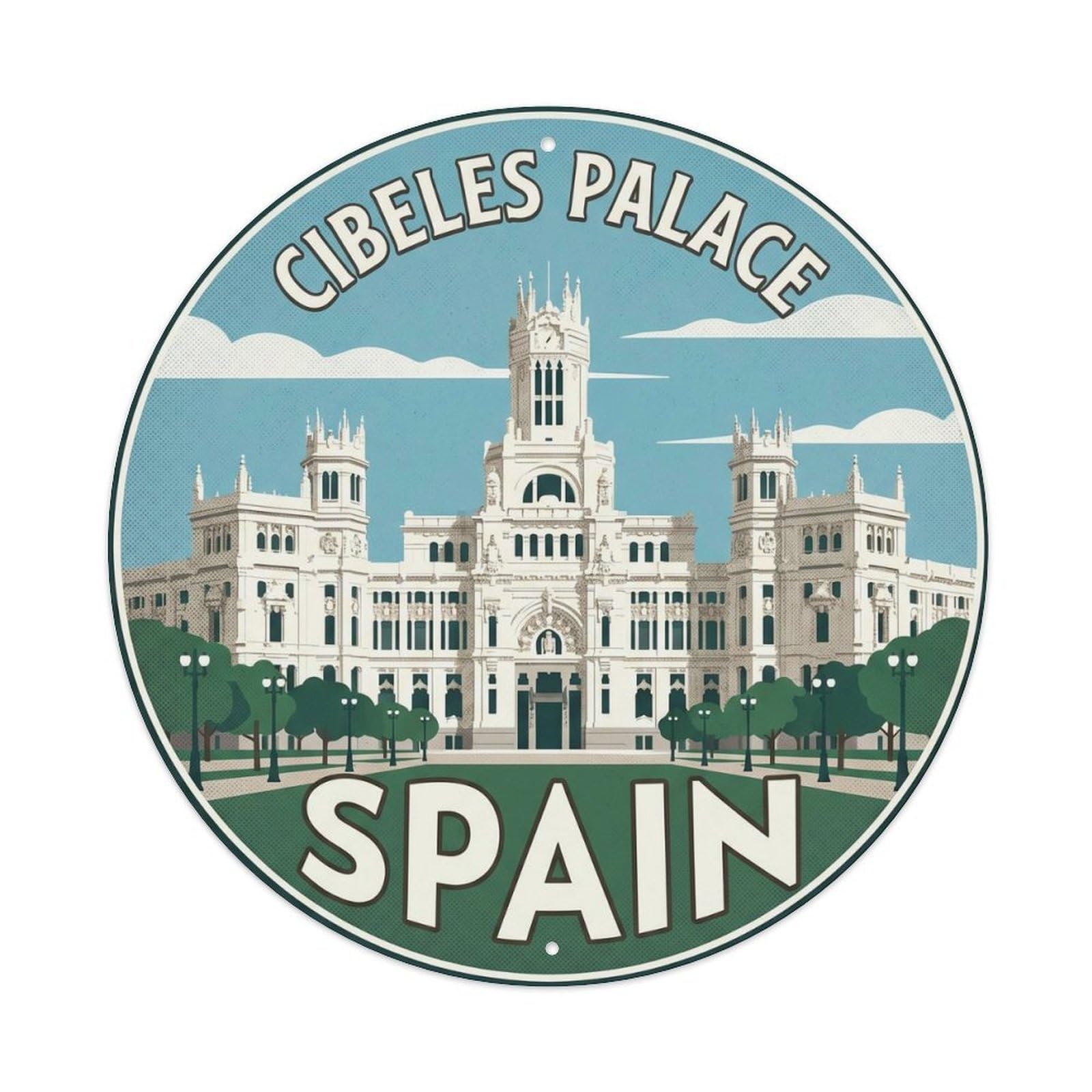 Madrid Cibeles Palace Spain Landmark Travel Metal Tin Sign