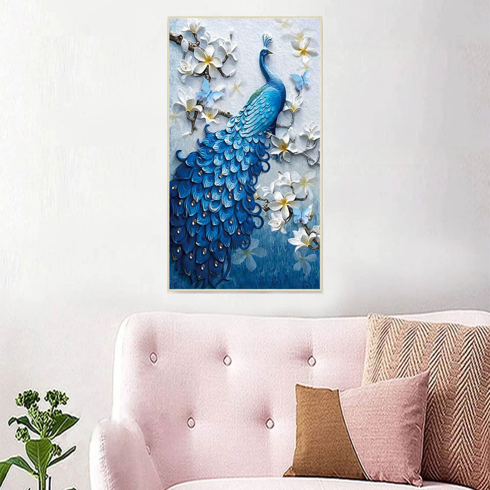 Amazon | ダイヤモンド アート カラー ビーズ 絵画 青い 孔雀 柄