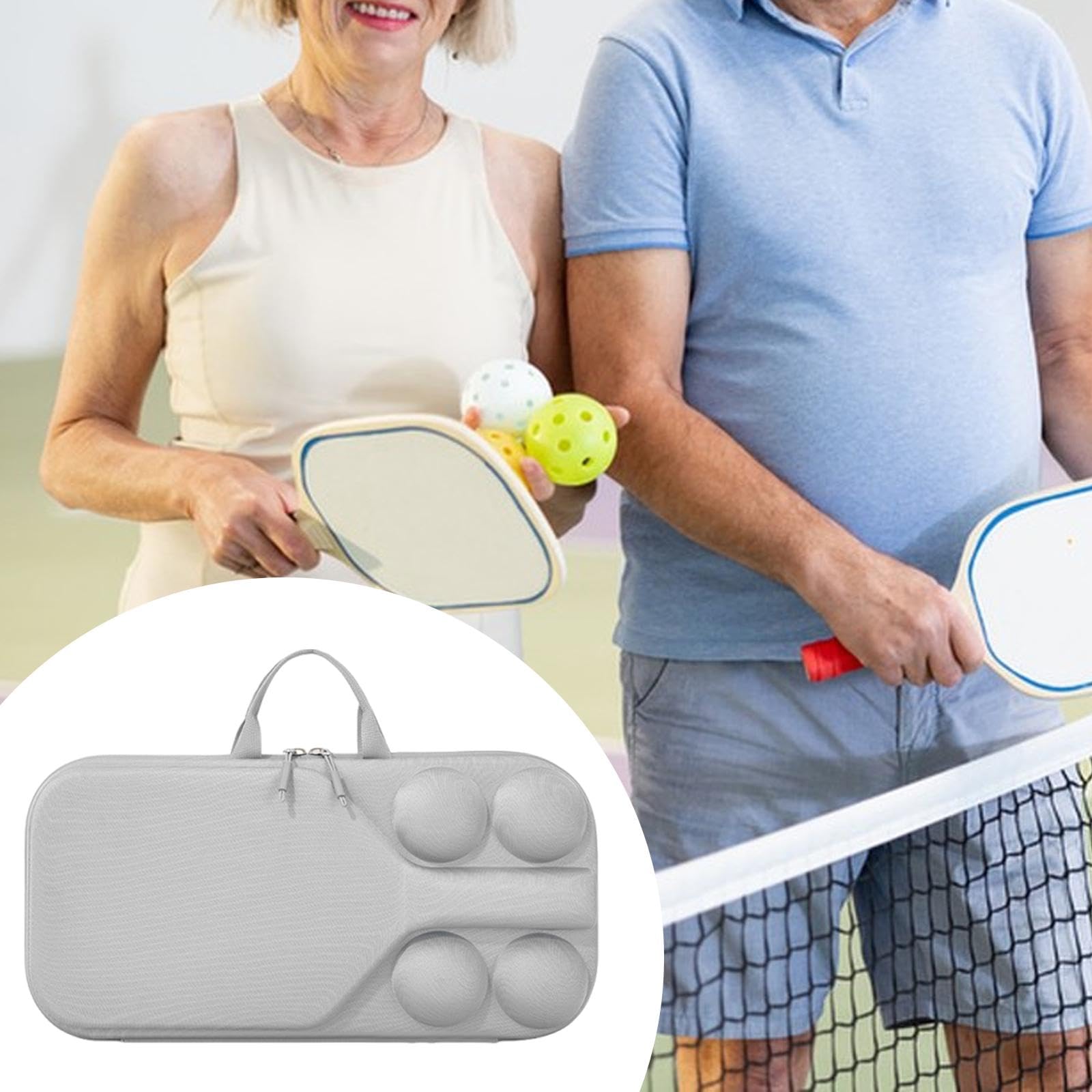 Fenteer Estuche Rígido para Raqueta de Pickleball, Ligero Y Portátil, Ideal para Viajes Y Deportes Al Aire Libre.