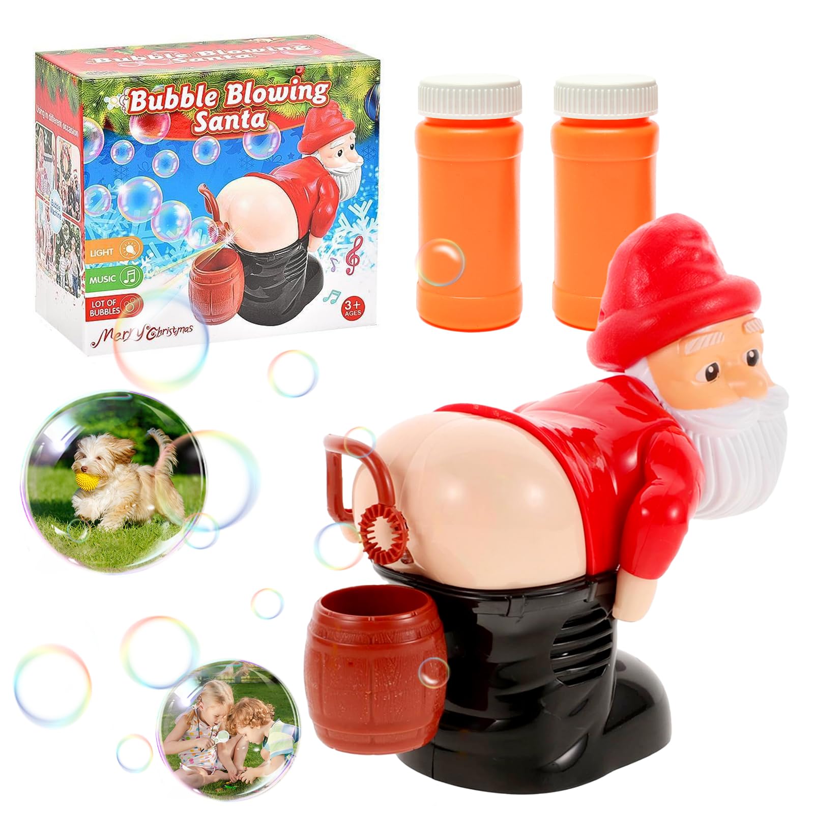 Machine à Bulles Père Noël Avec Lumière Et Musique – Jouet Automatique Pour Noël, Cadeau Enfant