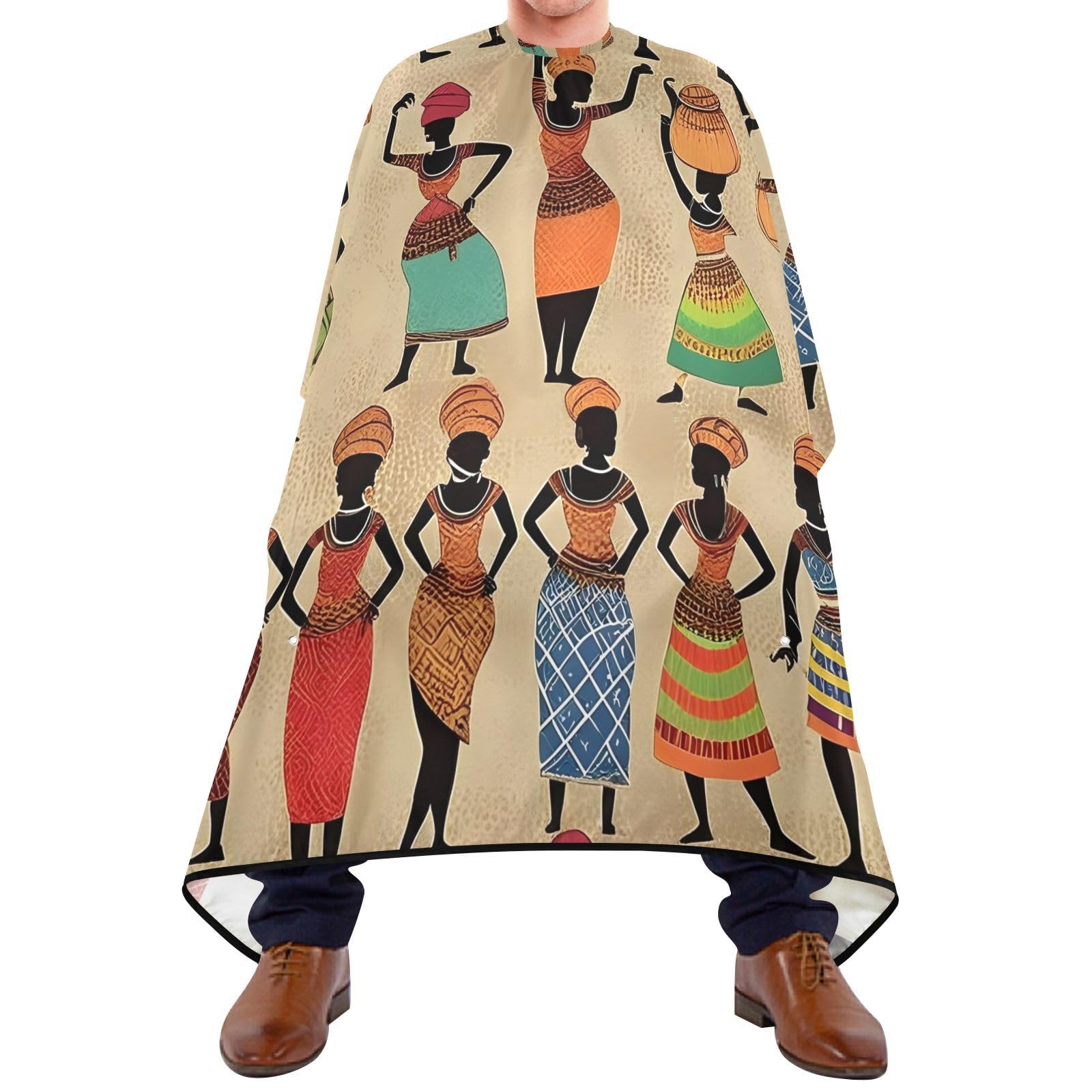 Hezely African Woman Hair Dye Cape, Barber Cape for Adults,Waterproof Salon Cape,Waterproof Hairdressing Styling Hair Cutting, 65