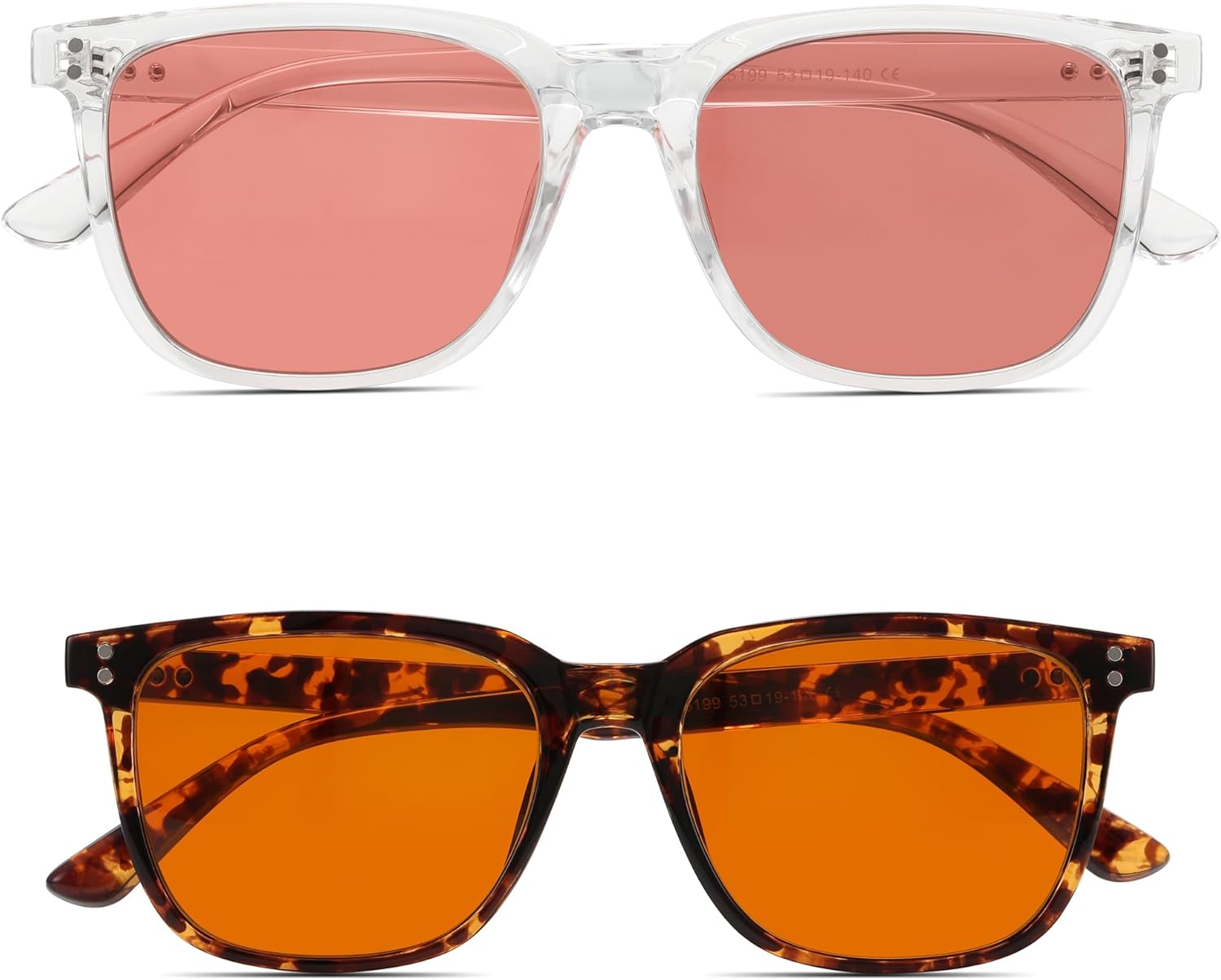 ZUVGEES Indoor FLuorescent-41 Pink and Outdoor Fluorescent-60 Brown Tinted Migraine Eyeglasses Light Sensitivity Eyewear - Image 2