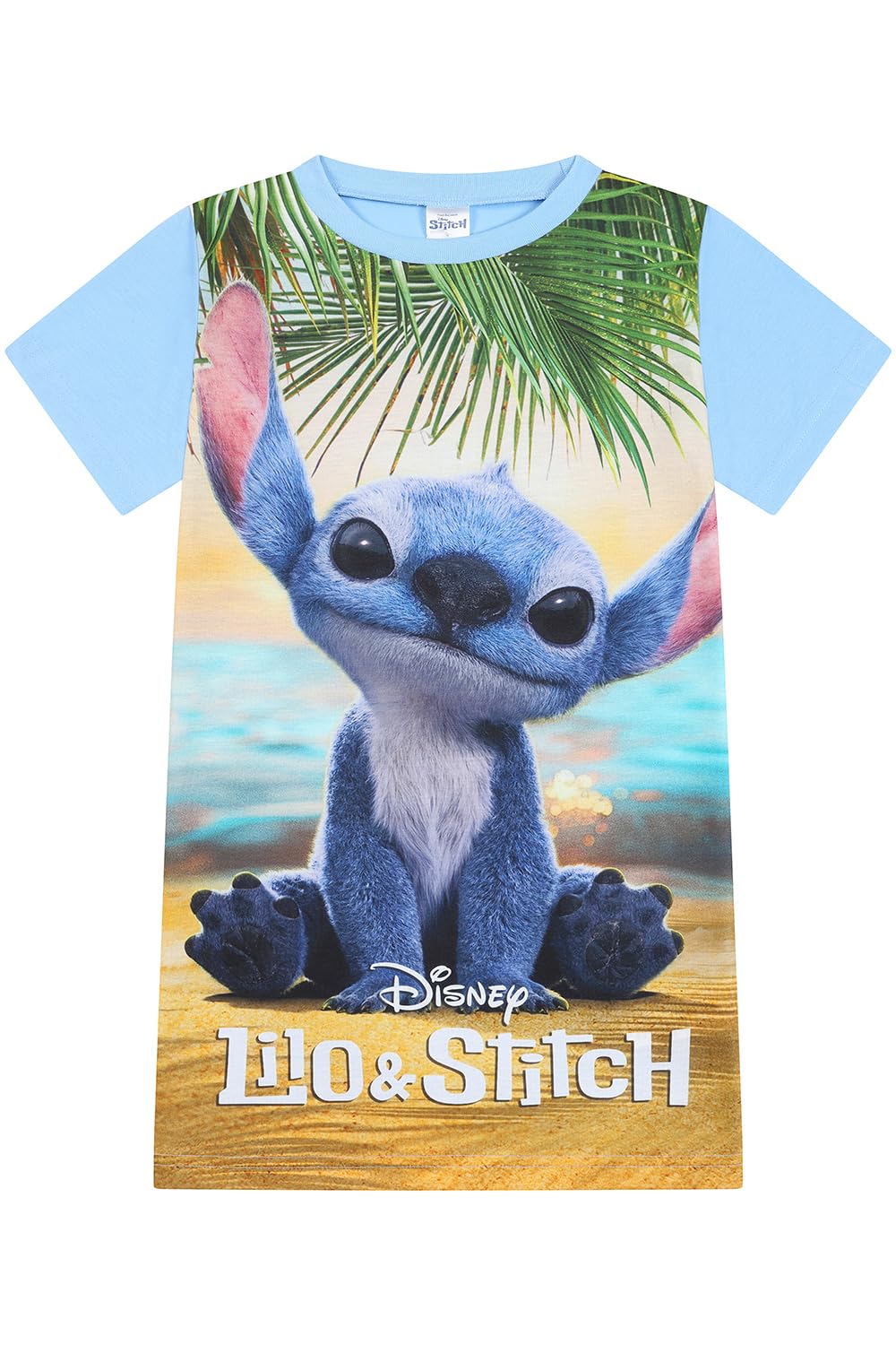 Disney Girls Blue Lilo And Stitch Nightie Nightdress Nightgown For Kids (5-6 Years)