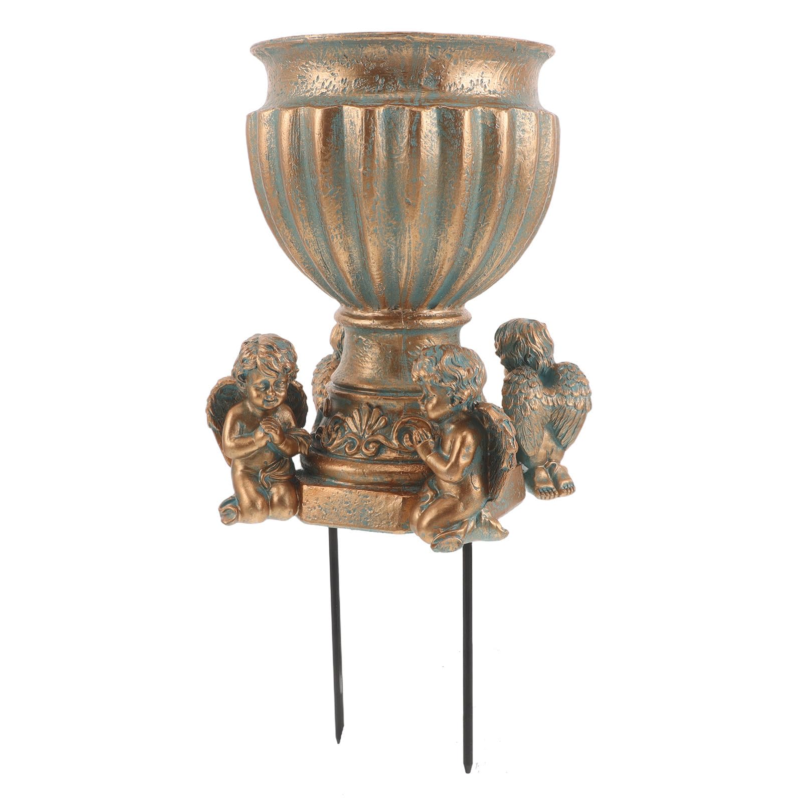 Vase de cimetière en résine et fer or Galpada pour mémorial