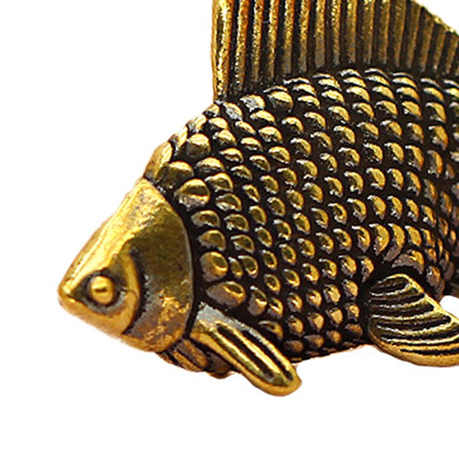 Amazon.co.jp: GUOOL 真鍮のゴールデンフィッシュの富の彫像金魚彫像 