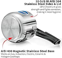 Vista 3 de Hawkins B33 - Olla a presión de acero inoxidable, pequeña, color plateado