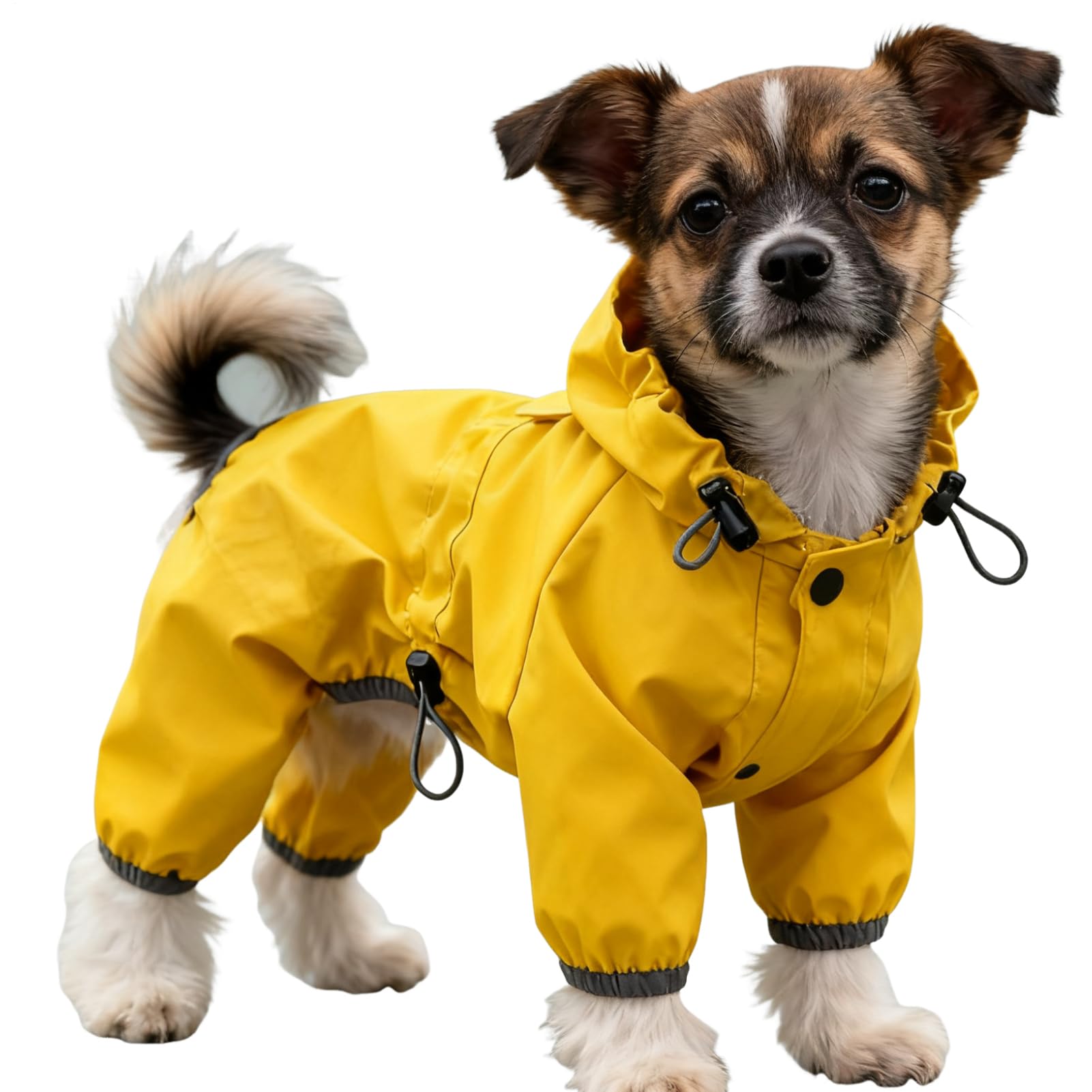 Jiwyunlu Dog Rain Coat - Raincoat for Dogs Waterproof with Legs - Raincoat for Small Dogs with Hood, Lightweight and Breathable, for Puppy Medium Breed Rainy Snow Walking Hunting Outdoor