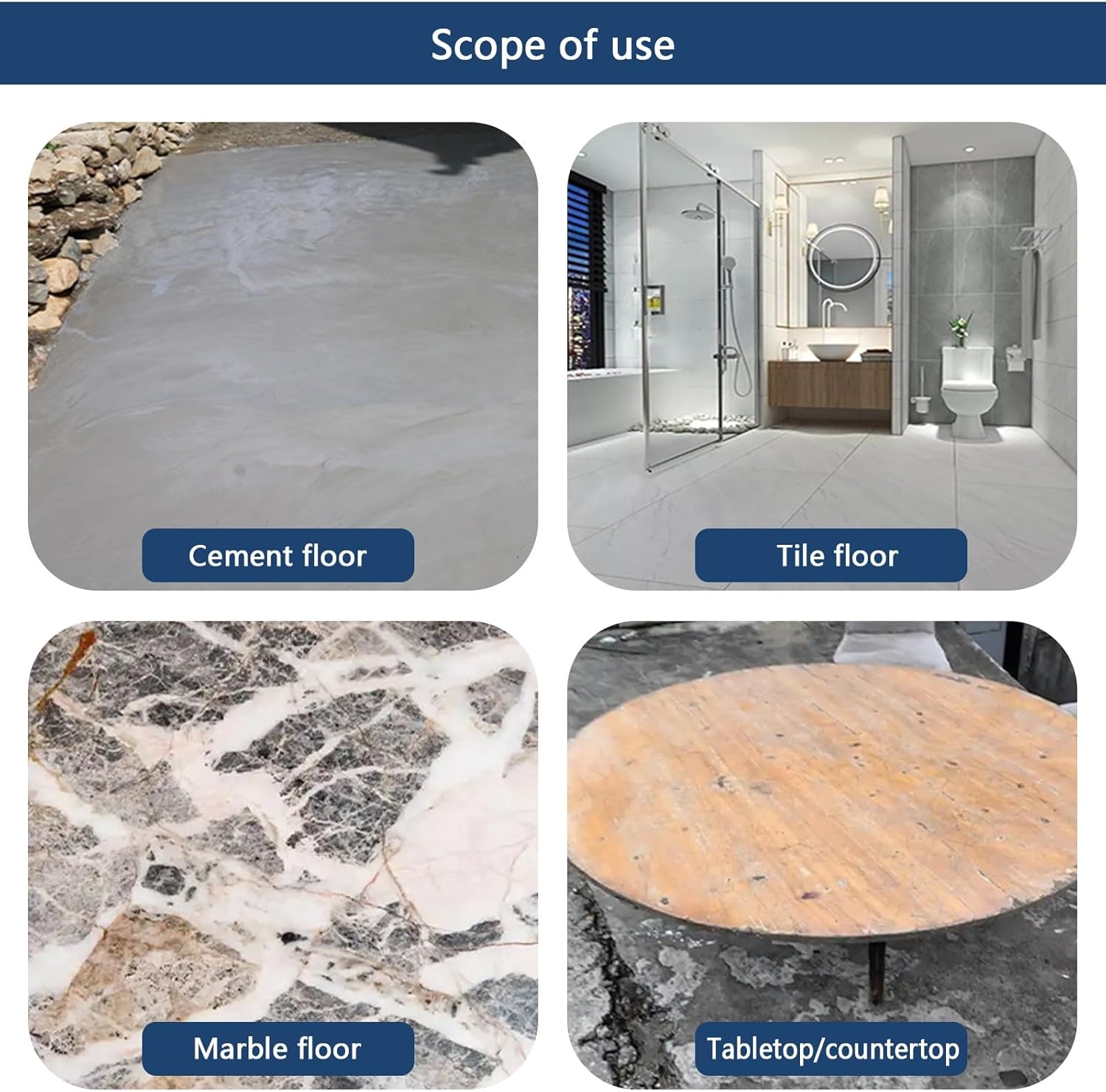 Garage Epoxy Colored Sand Floor Marble Coating Paint Self Leveling Kit for Basement Concrete Cement Tile Countertop Porch Indoor Driveway Outdoor Patio(Light blue)